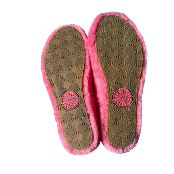 UGG Fluff Yeah Slide Poppy Strawberry Sorbet Sheepskin size 10 Pink Sandals Slip - Picture 8 of 12